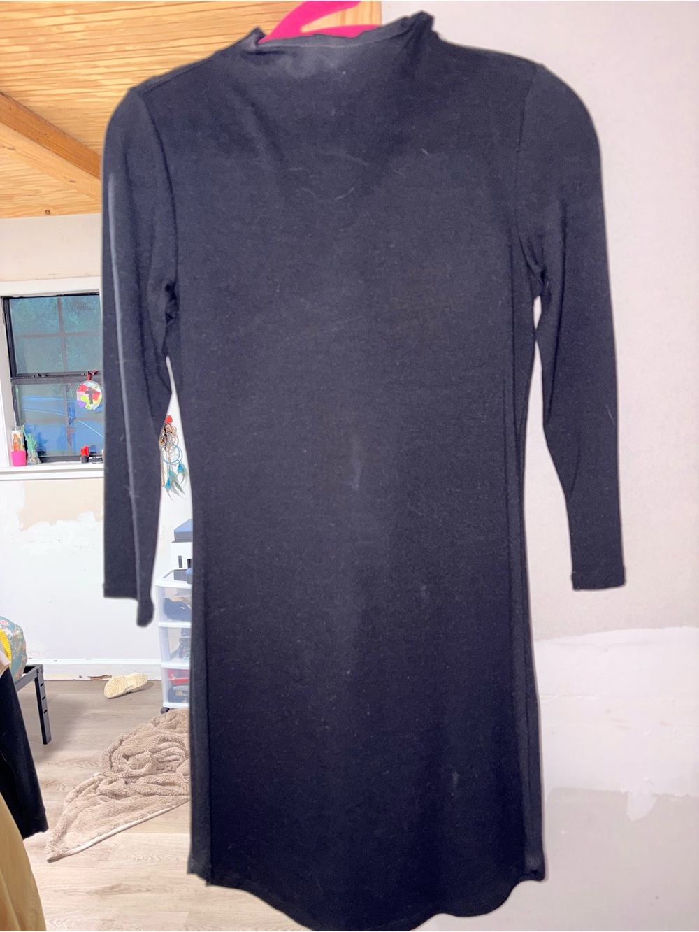 Women's Black 3/4 sleeve Knit Dress